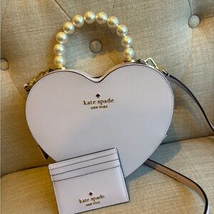 Kate Spade Heart Crossbody Bag with Pearl Handle - Lavender